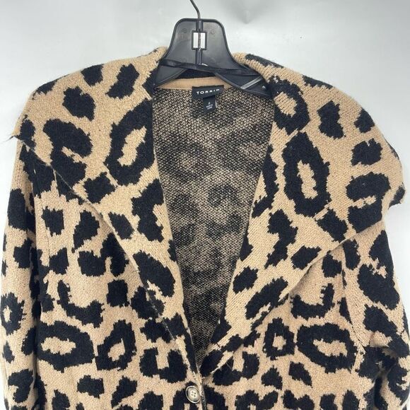 Torrid Womens Cardigan Sweater Longline Acrylic Stretch Sweater Brown Black 2 2X - Picture 7 of 13